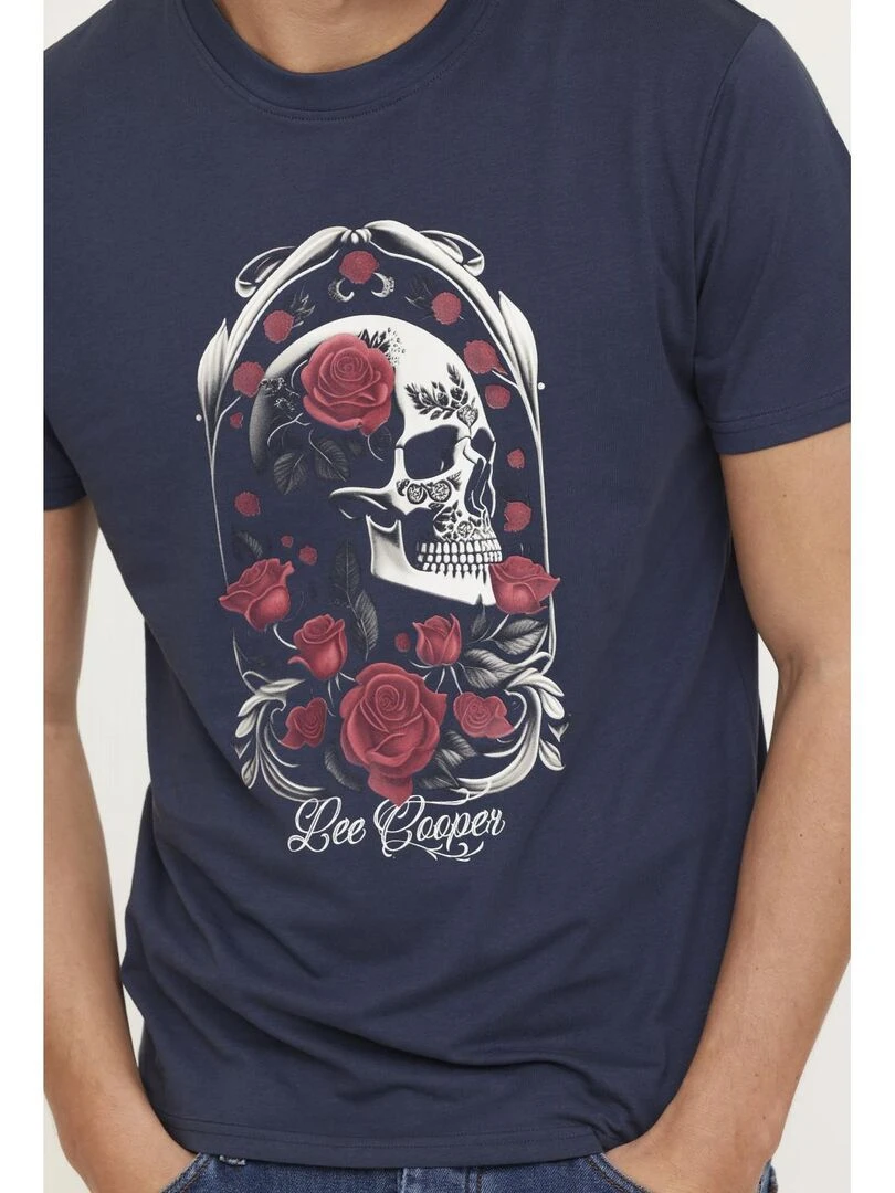Lee Cooper   T shirt manches courtes coton regular AMUERTO   Bleu marine