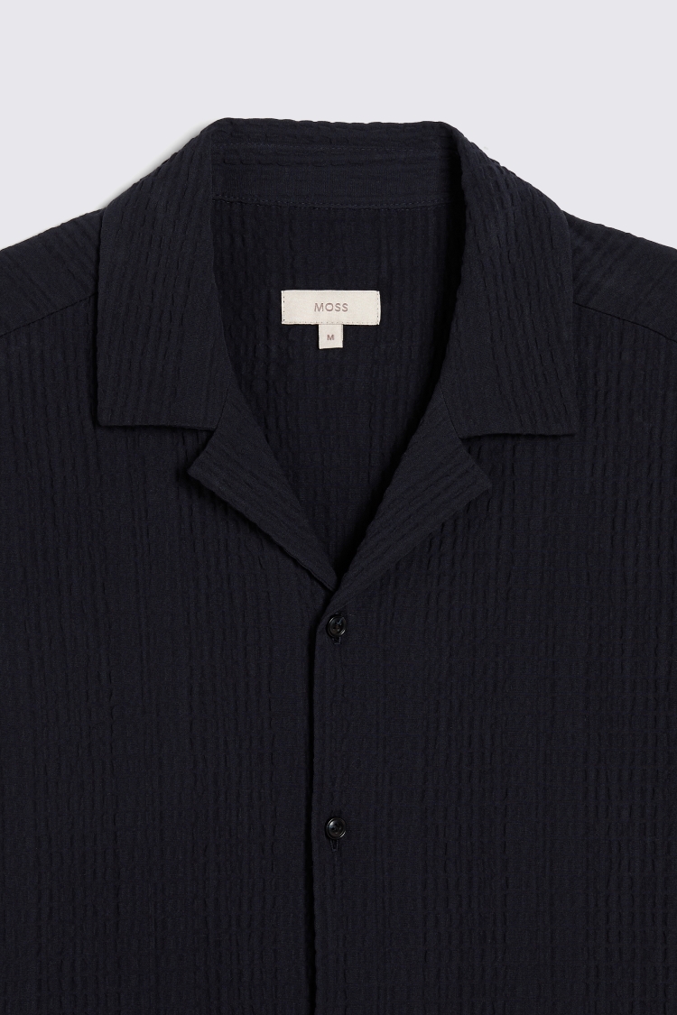 Navy Striped Seersucker Shirt   Buy Online at Moss