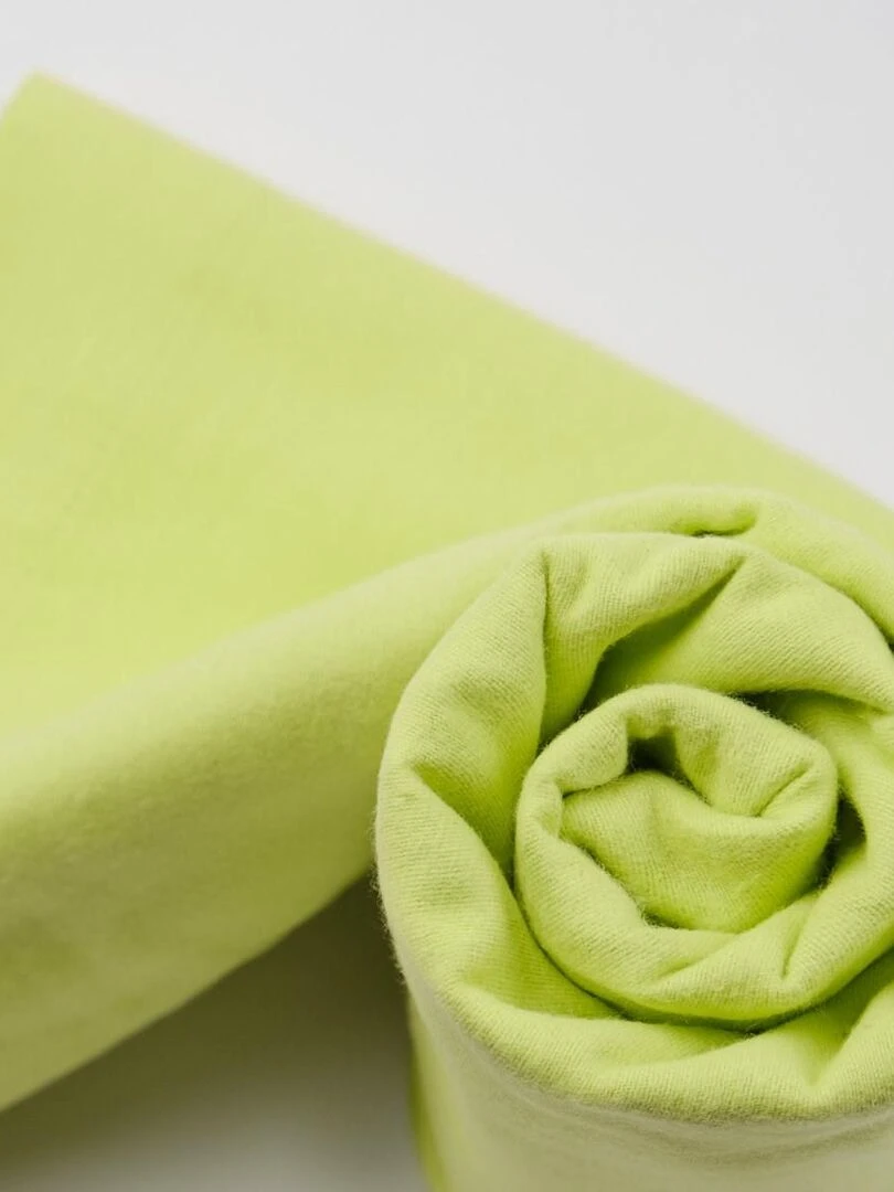 Drap housse coton 57 fils en molleton flanelle TOUDOUX Vert