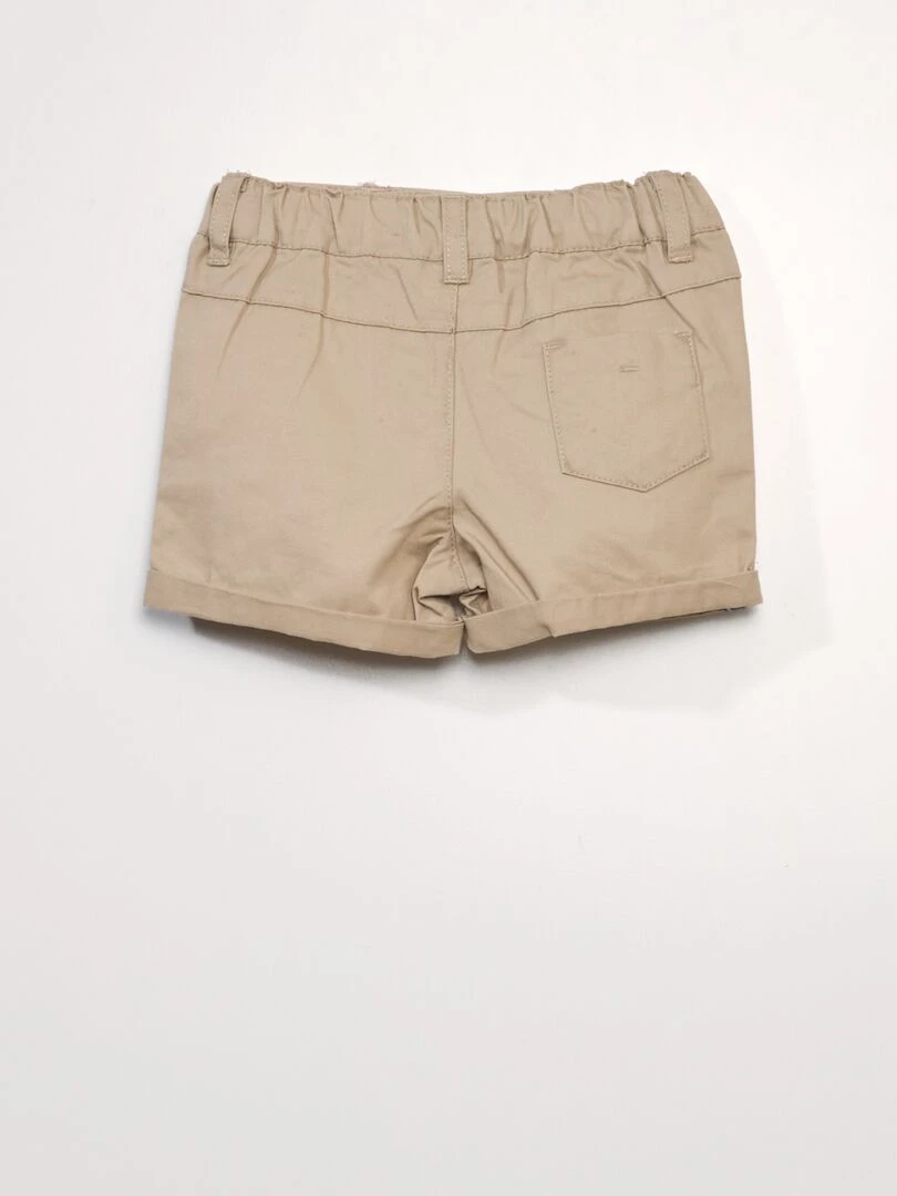 Ensemble 2 pièces   Tee shirt esprit polo + short en twill   BEIGE