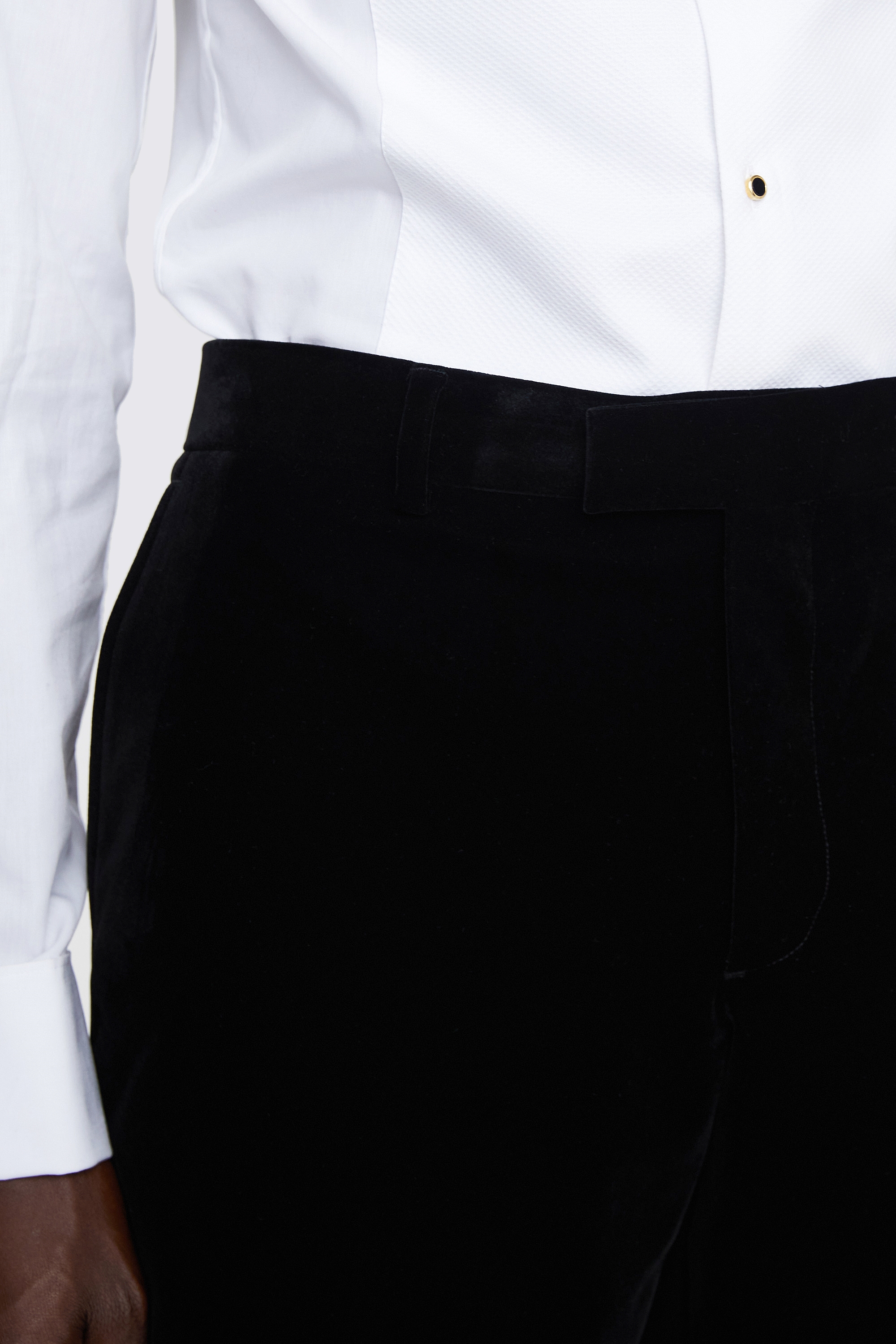 Slim Fit Black Velvet Dress Trousers   Buy Online at Moss