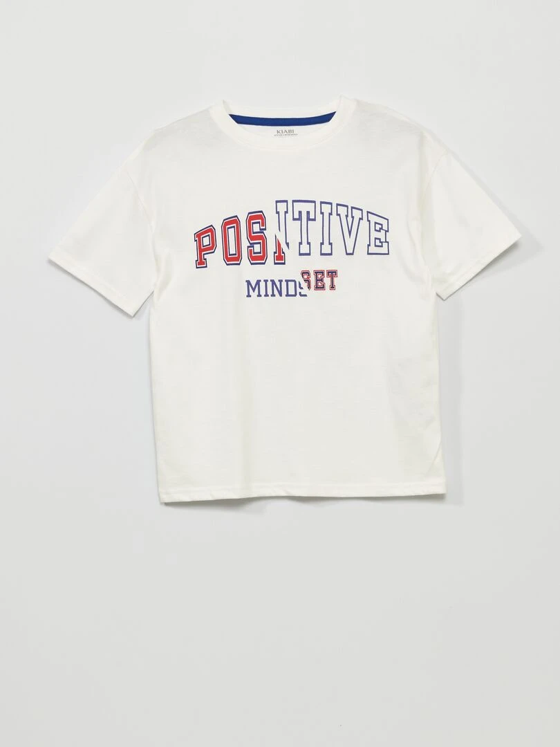 T shirt avec message Blanc