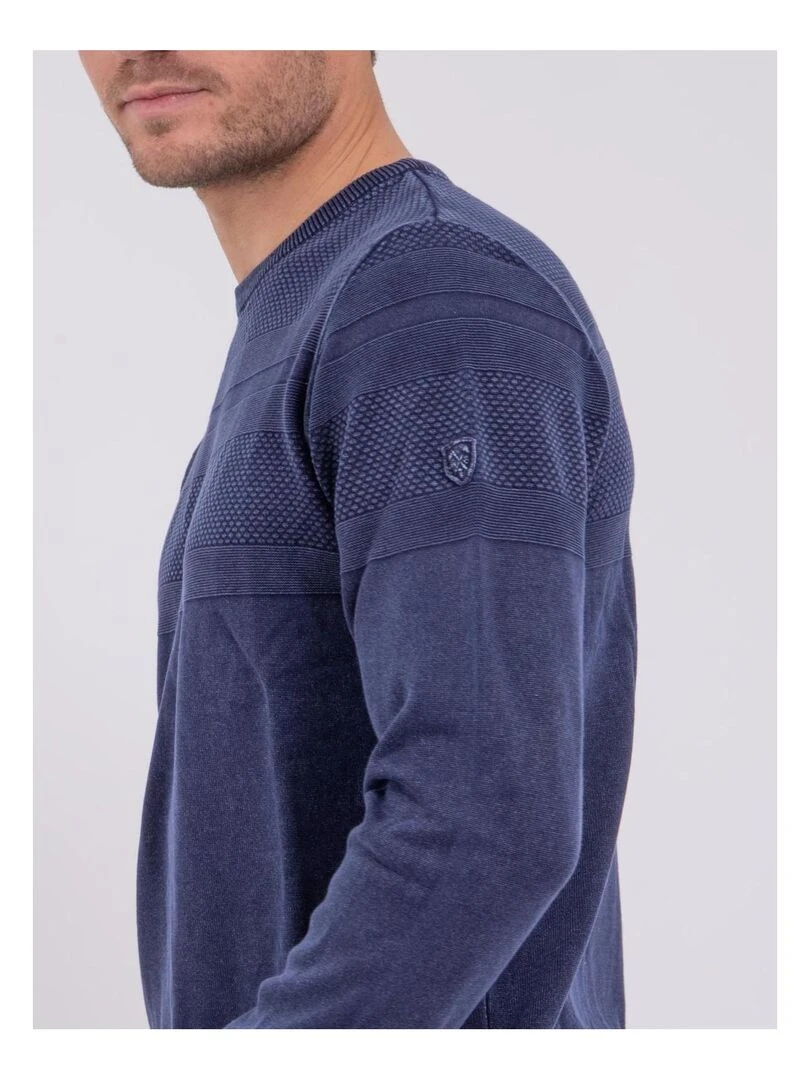 Pull fin col rond AMAZARIN Bleu marine