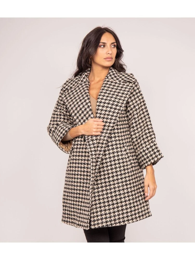 Manteau pied de poule UMAC Beige