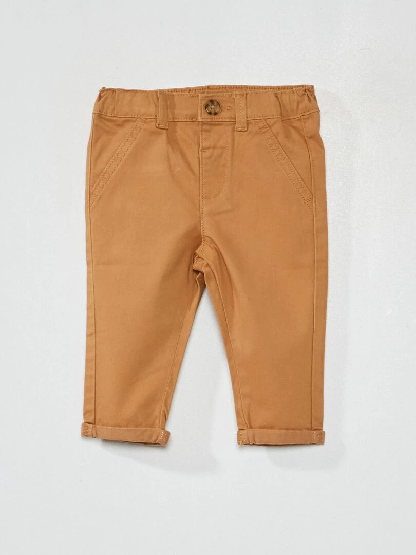 Pantalon chino uni camel
