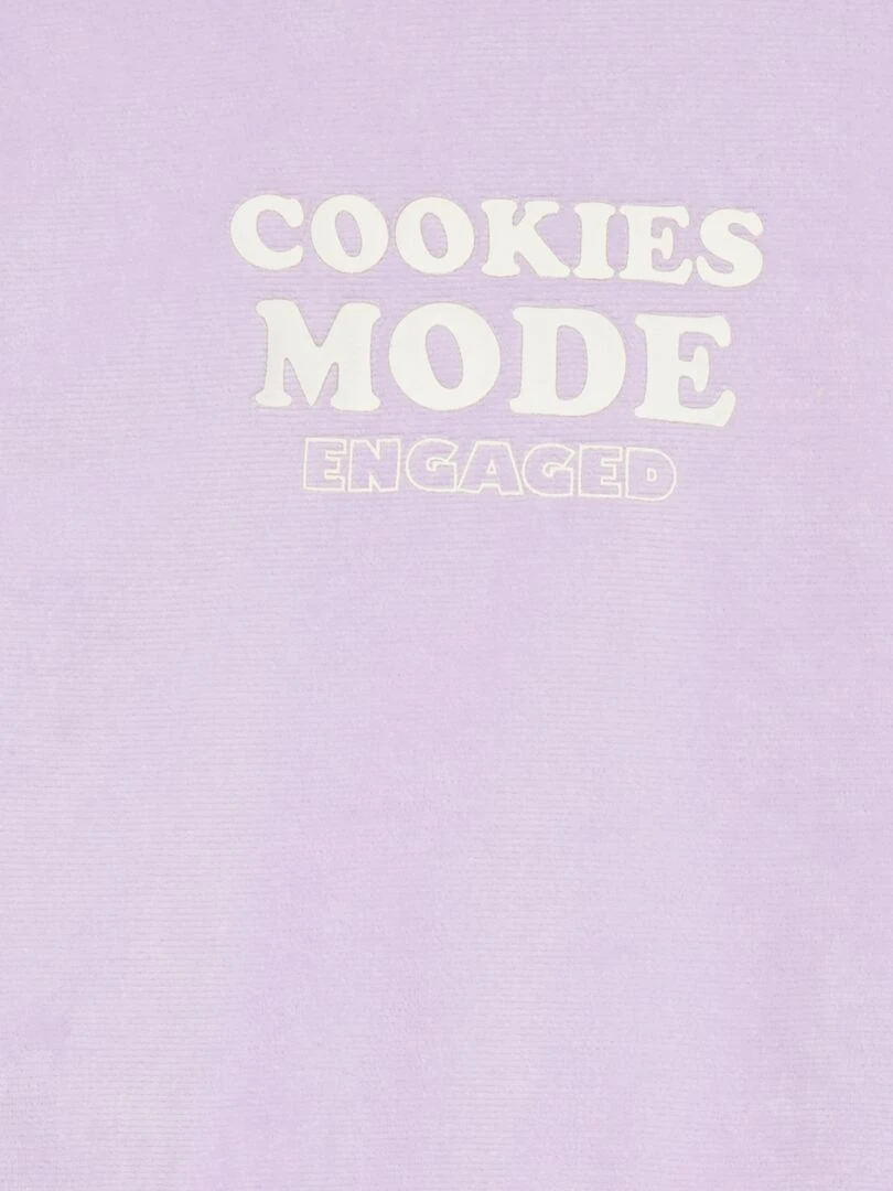 Pyjama long   velours à message   2 pièces   Violet