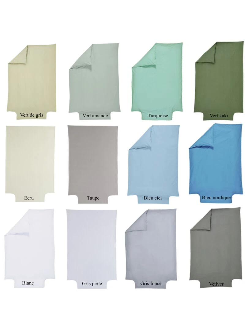 Housse de couette Coton Bio 57 fils   'P'tit Basile'   Gris foncé