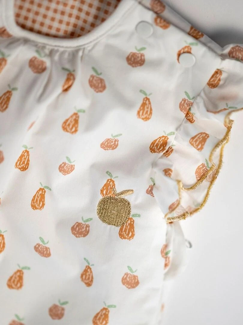 Gigoteuse ouatinée à volants 0/6 mois en coton blanc   SAUTHON   Blanc