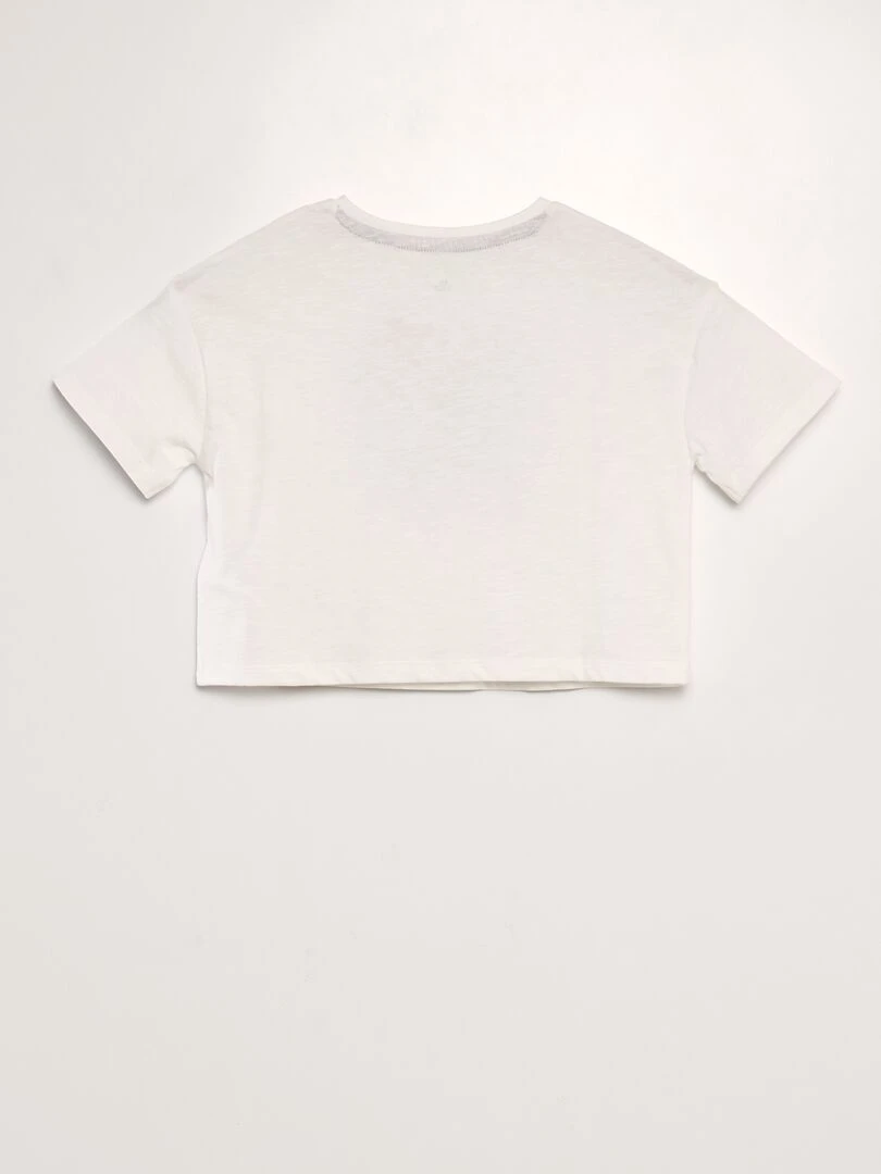 T shirt crop top 'Minnie'   Blanc