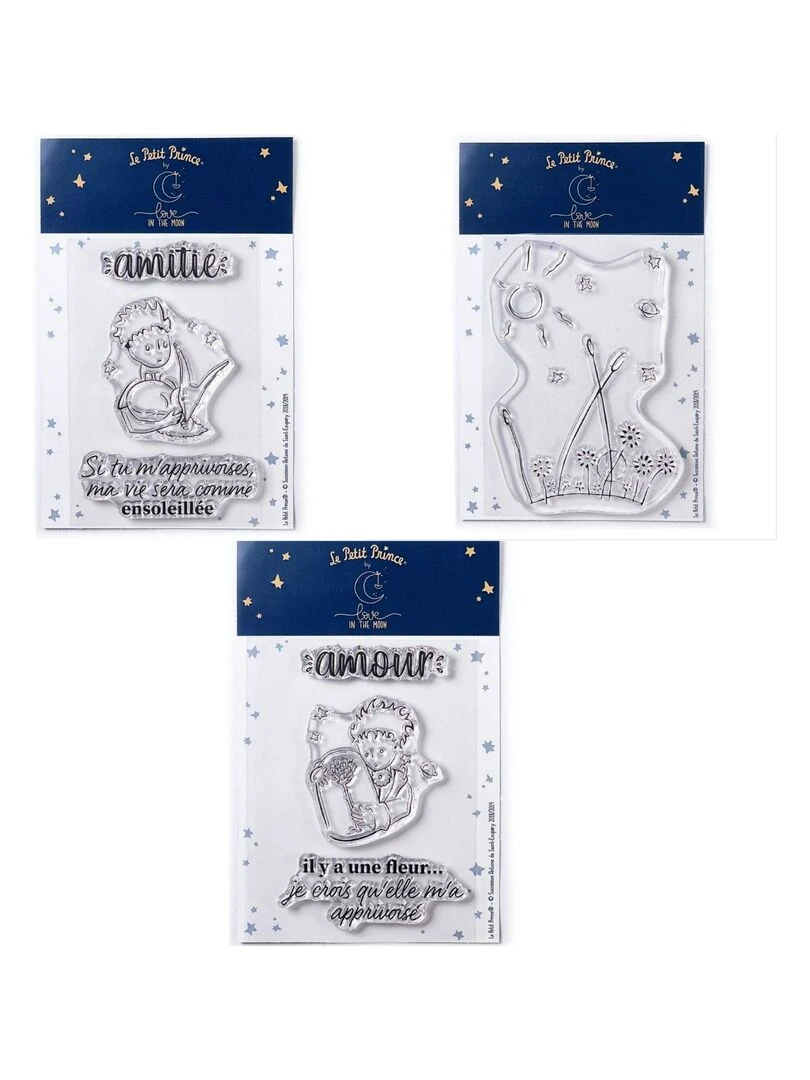 7 Tampons transparents Le Petit Prince et le Renard + Paysage + Fleur N/A