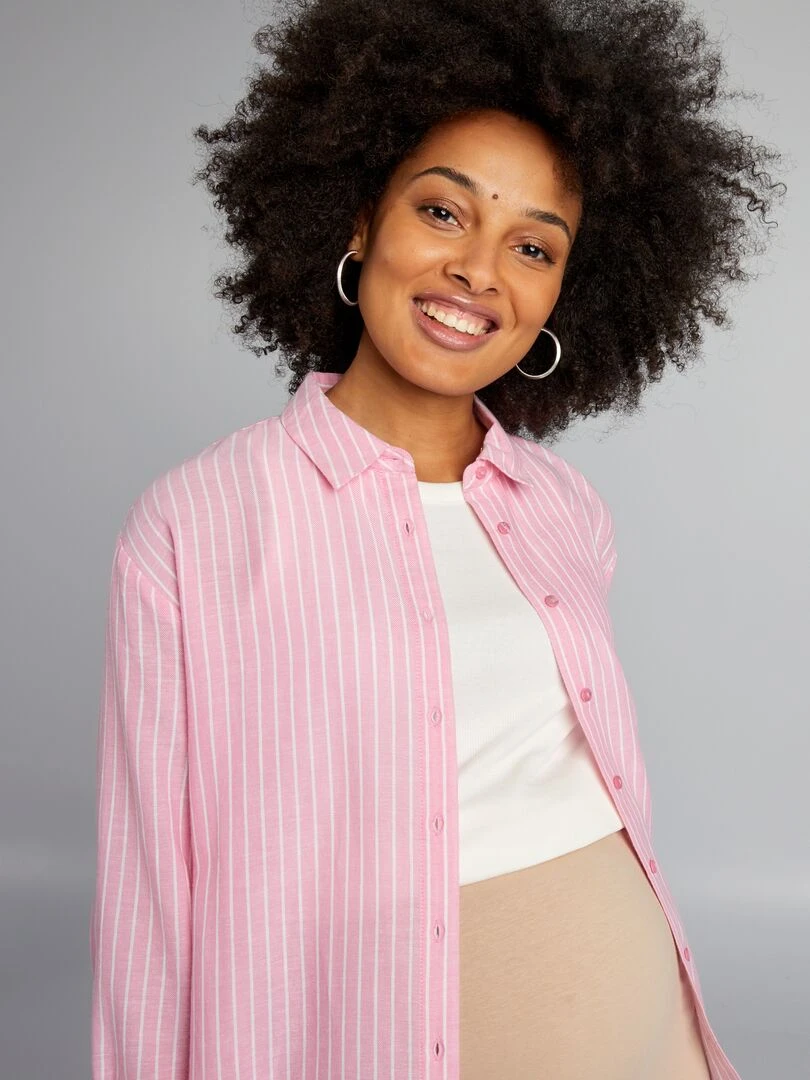 Chemise à rayures de maternité ROSE