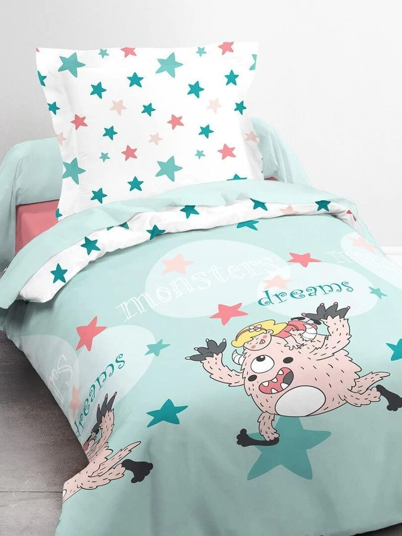 Housse de couette Ptits Monstres Bleu