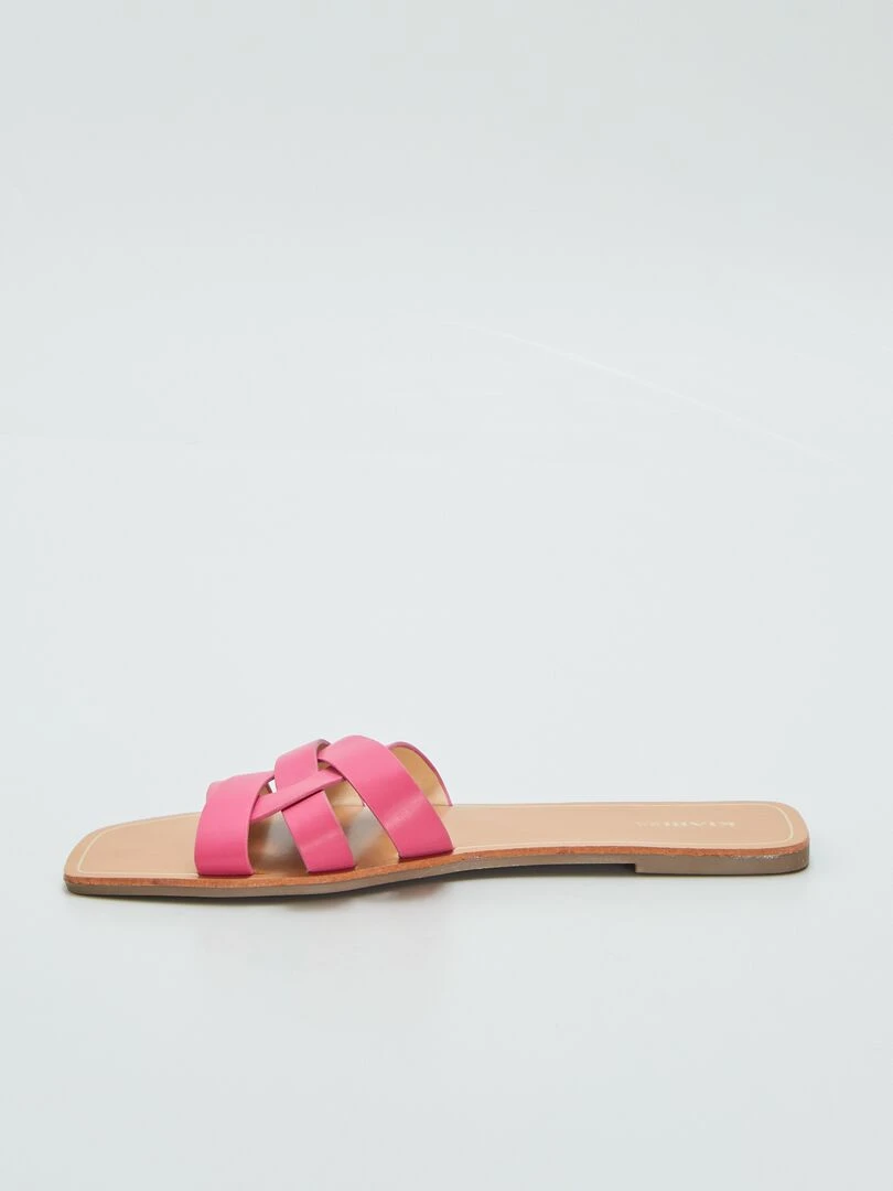 Sandales à brides croisées fantaisie   Rose