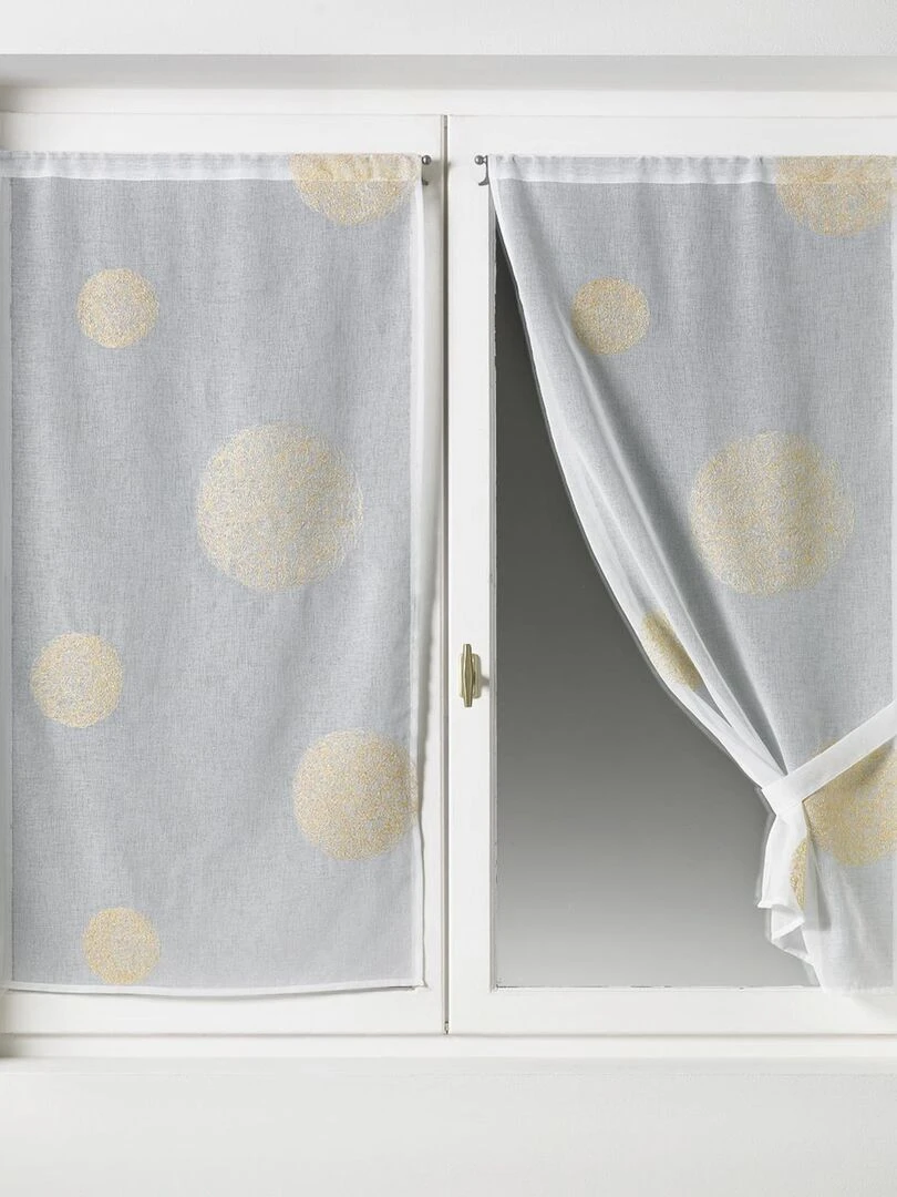 Vitrage Brodé fil lurex 'Ronds' Doré/or