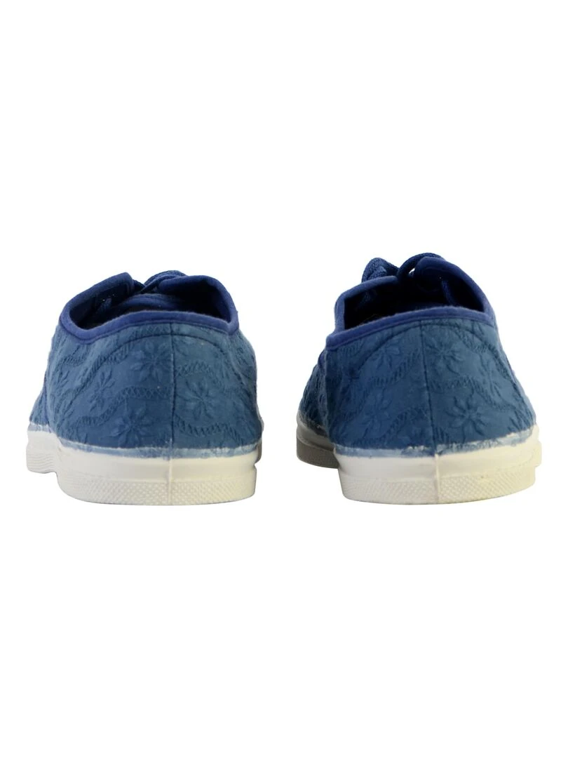 Tennis à Lacets Bensimon Broderie Anglaise   Bleu
