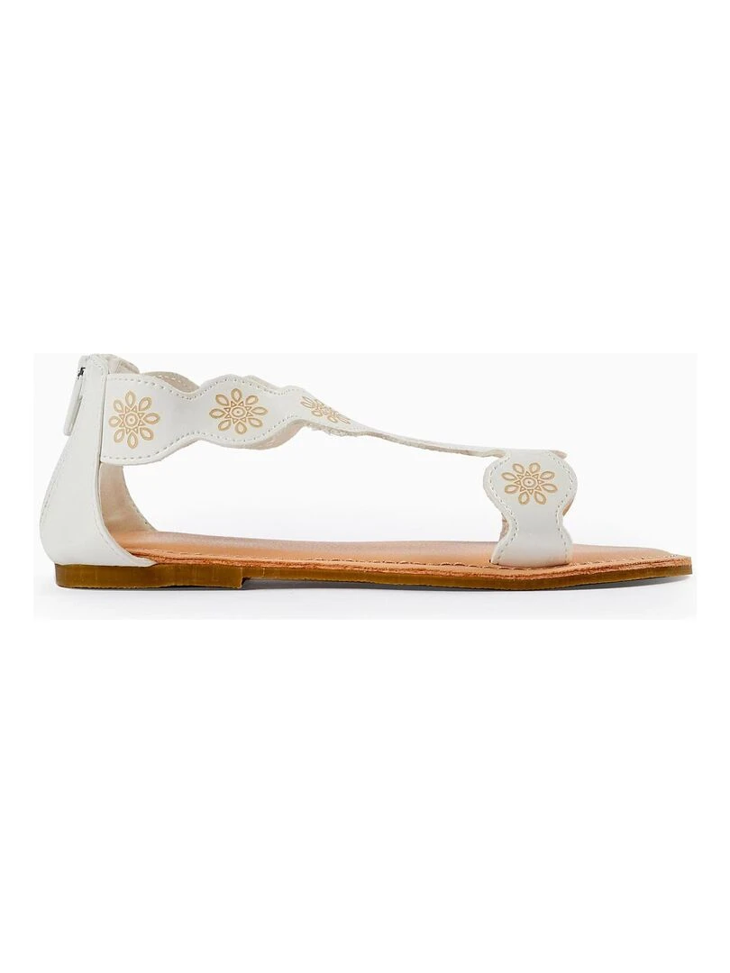 Sandale à motif floral pour fille CÉRÉMONIE Blanc