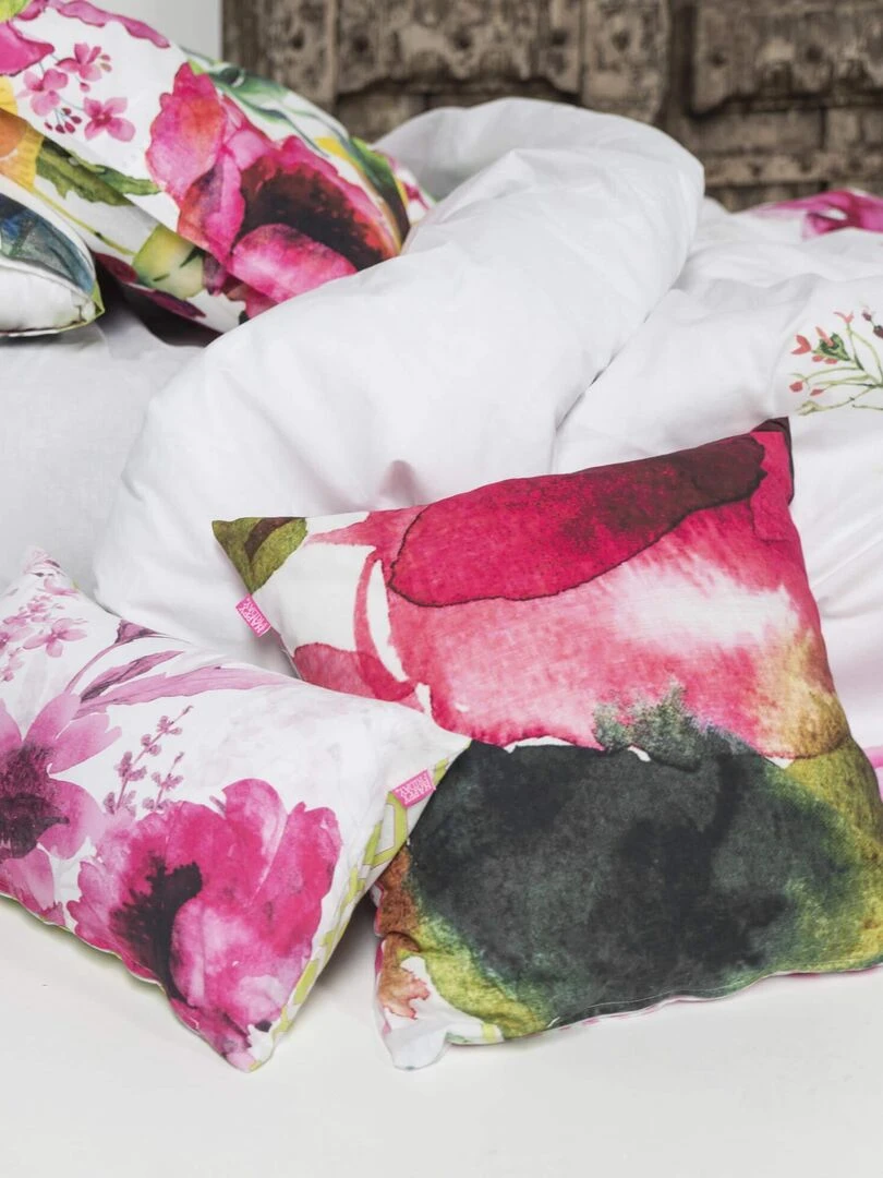 Housse de coussin Cassia "Happyfriday"   Blanc