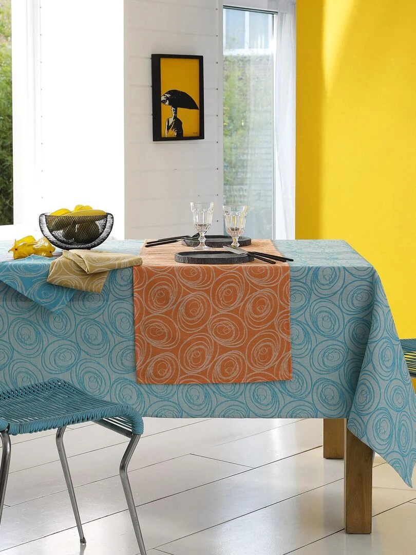 Chemin de table spirale Jaune