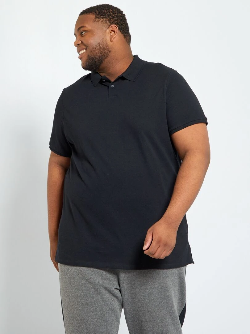 Polo en maille piqué noir
