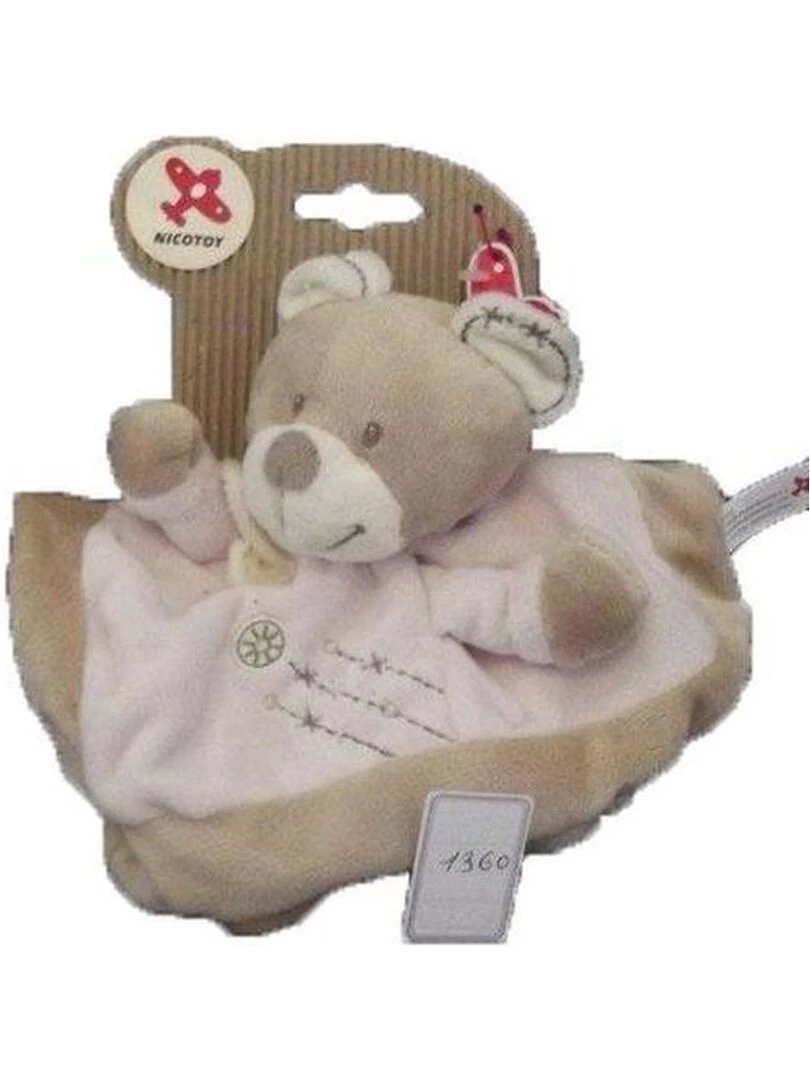 Doudou Nicotoy Ours Rose Cuddles plat Rose