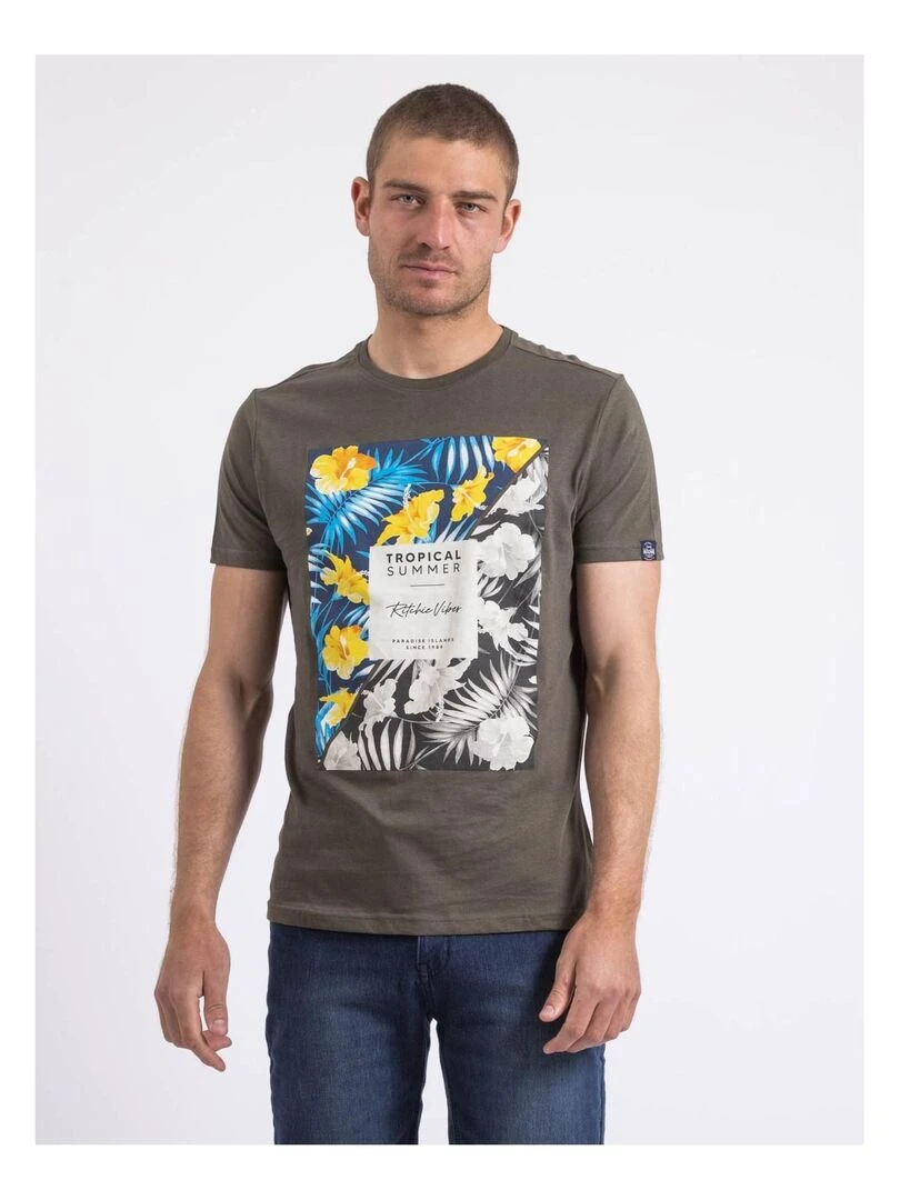 T shirt col rond NIRAYMAN Kaki