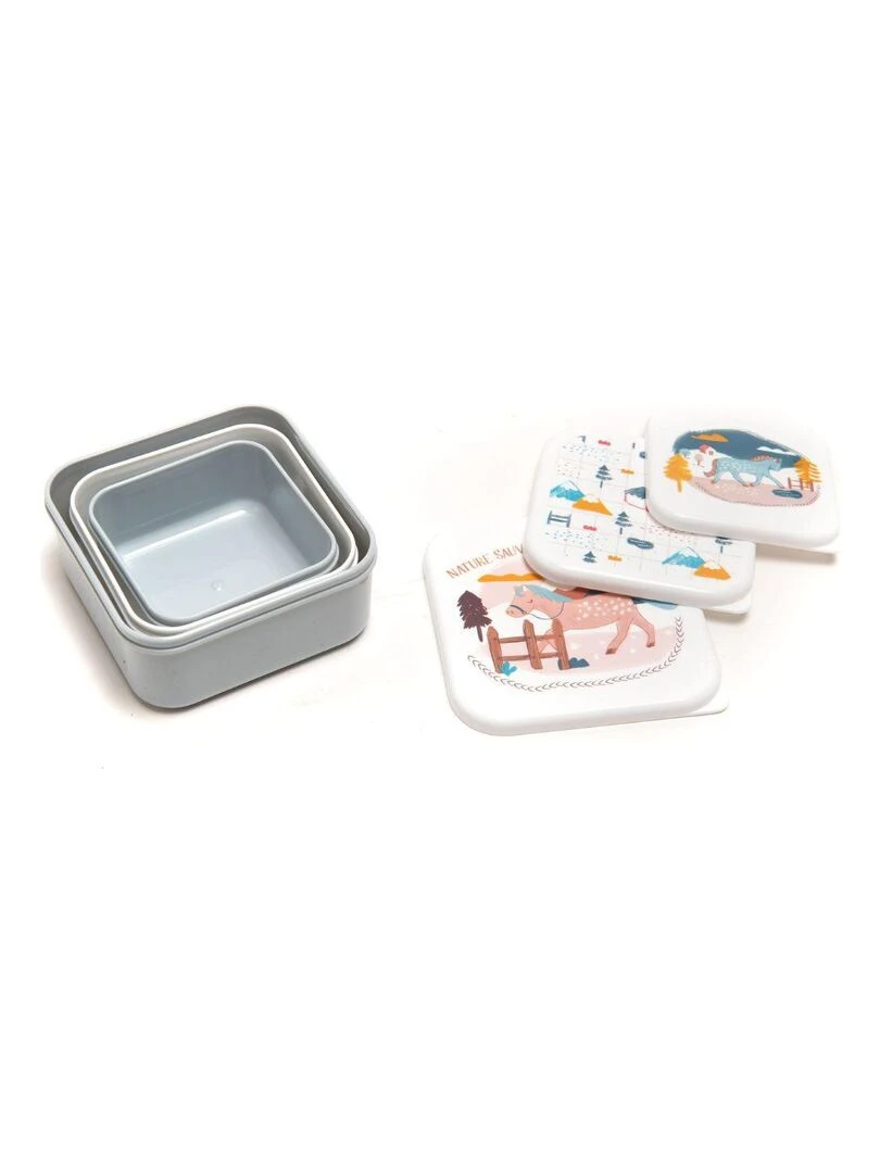 Lot de 3 boîtes à goûter Marceau   Bleu