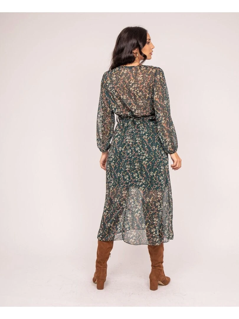 Robe longue motifs INCA Vert