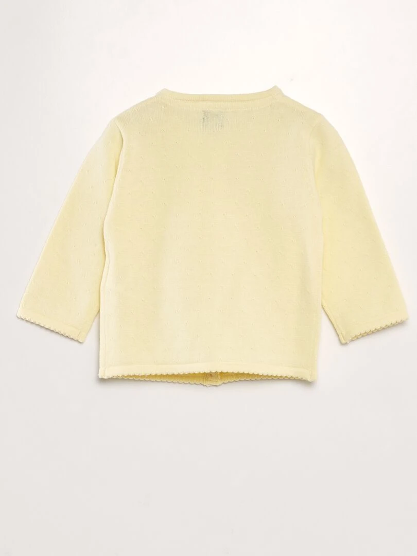 Gilet en maille fantaisie Jaune