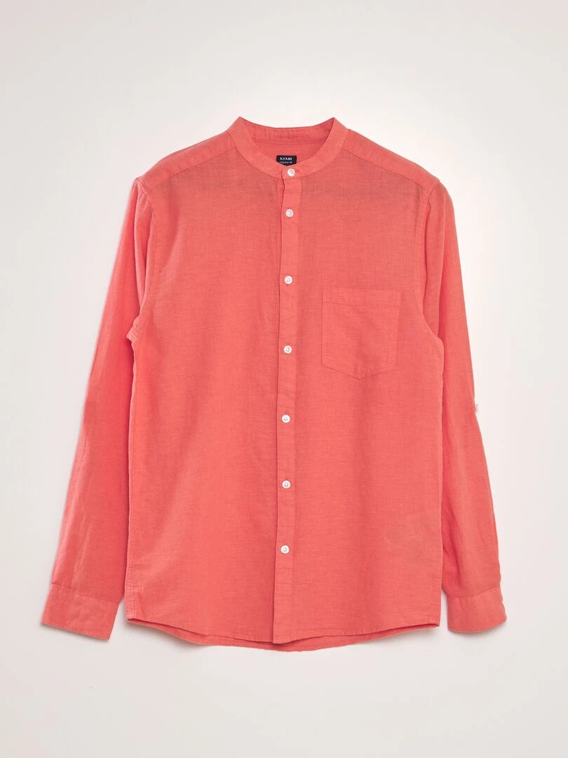Chemise à col mao Corail