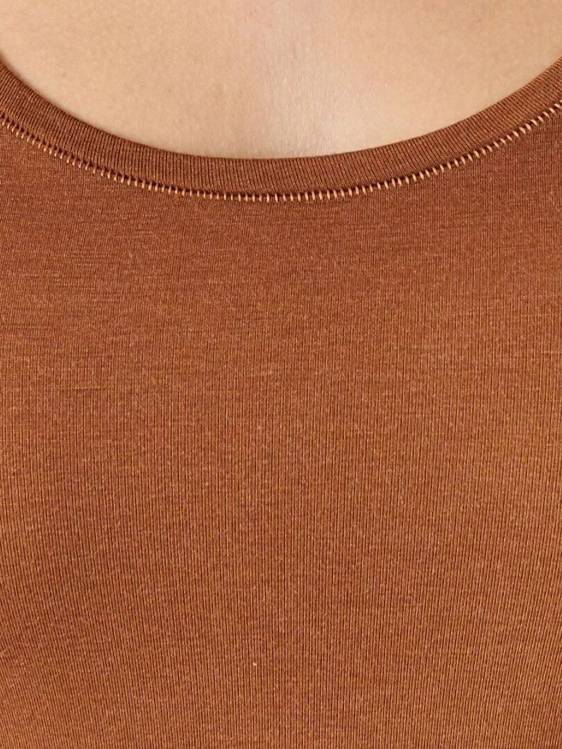 T shirt manches longues Thermolactyl invisible   Damart   Marron havane