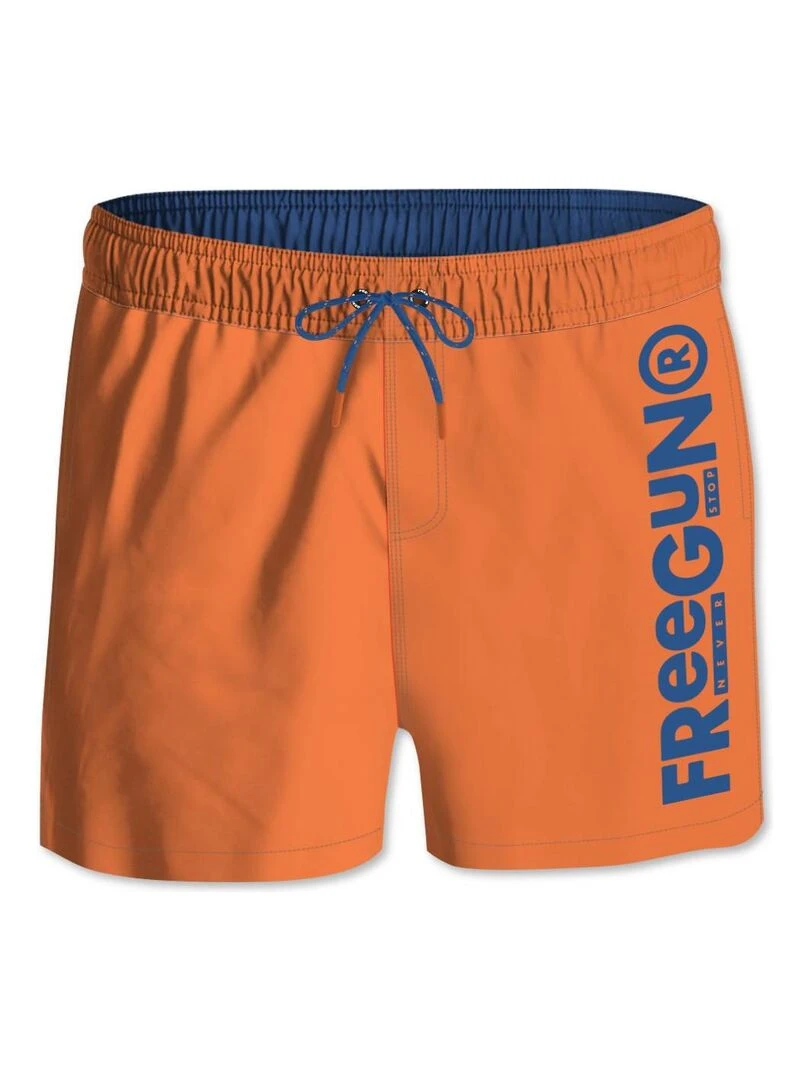 Boardshort court homme ceinture tout élastiquée Freegun Orange