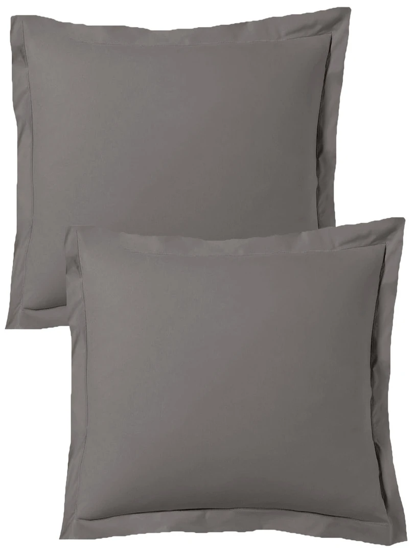 Blanc Avenue Lot De 2 Taies D'oreiller 50x70 Cm Satin De Coton Gris