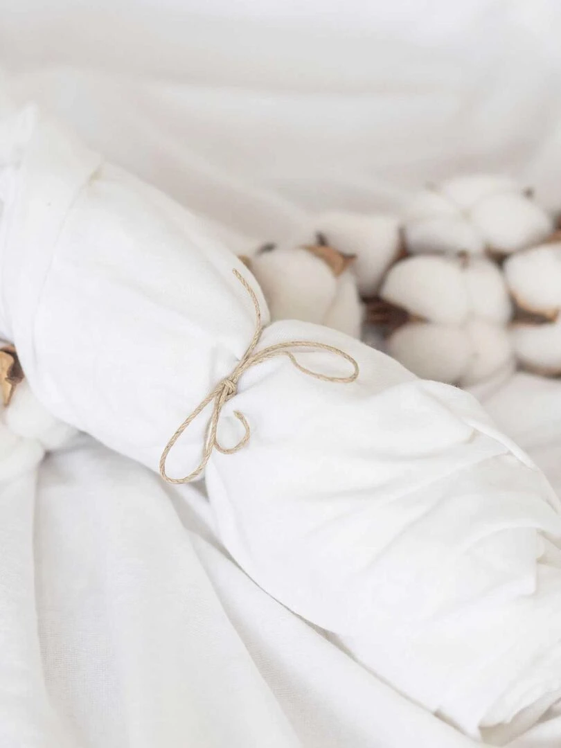 Drap housse bio bébé   Blanc