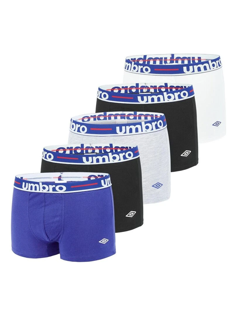 Lot de 5 Boxers coton homme Class Umbro Noir