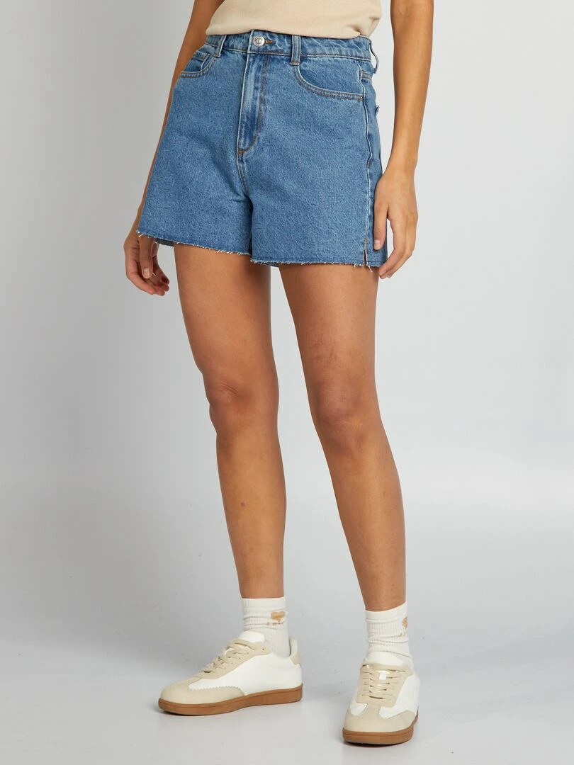 Short en jean coupé à cru   Bleu