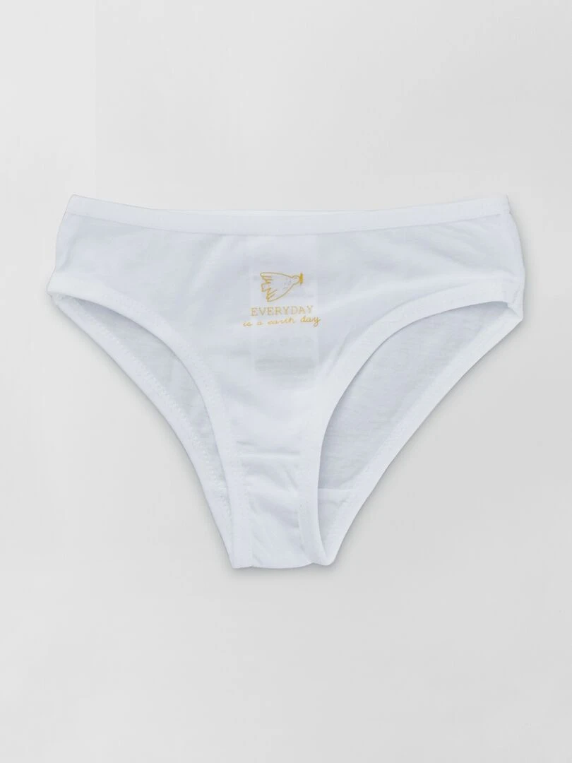 Lot de 7 culottes avec semainier   blanc