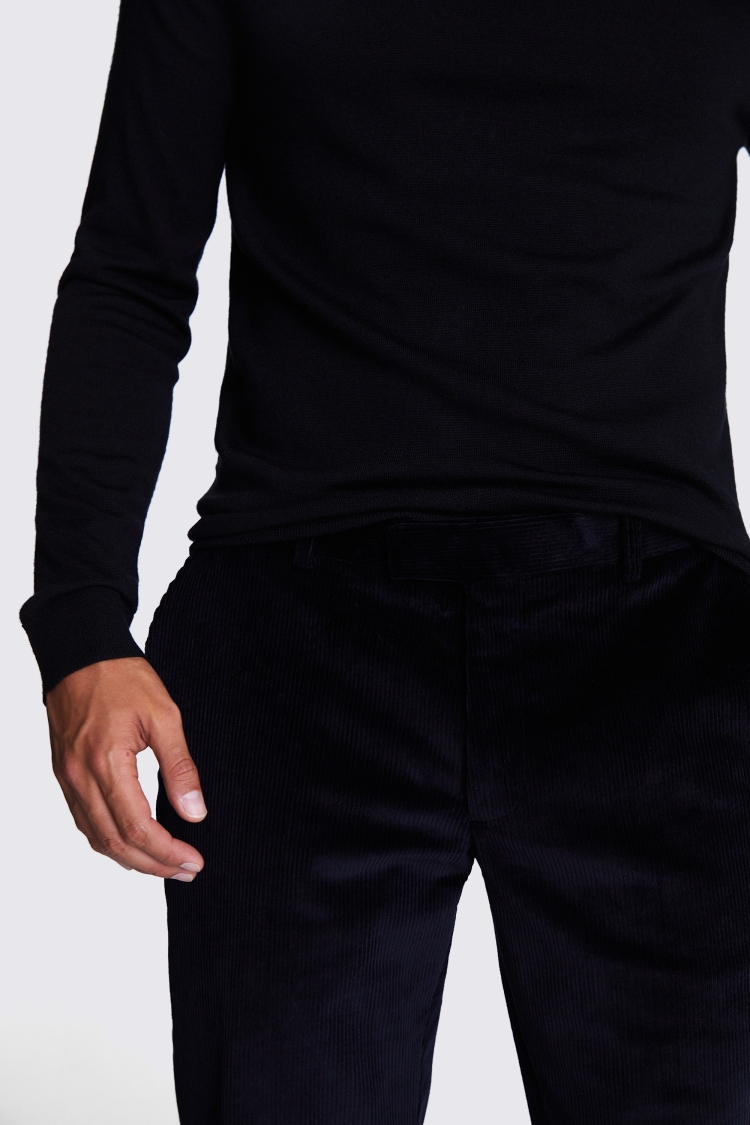 Slim Fit Ink Corduroy Trousers   Buy Online at Moss