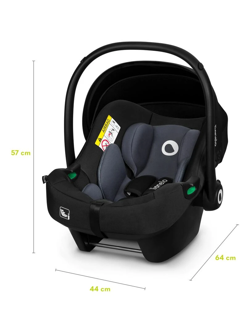 Siège auto bébé LIONELO Astrid i Size   De 0 à 13 Kg   Groupe 0+   Noir Gris