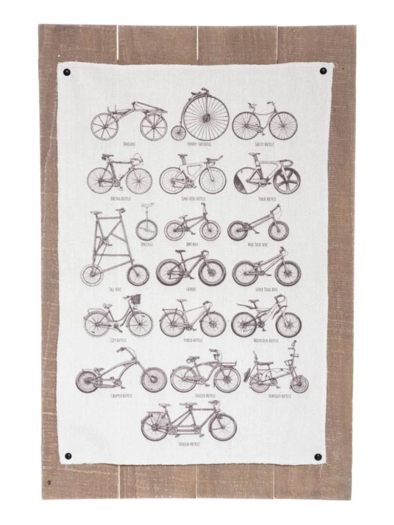 Décoration murale bois Vélo Blanc
