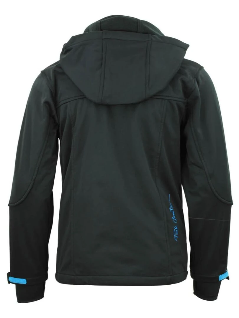 Blouson softshell garçon ECANNE PEAK MOUNTAIN Noir Bleu