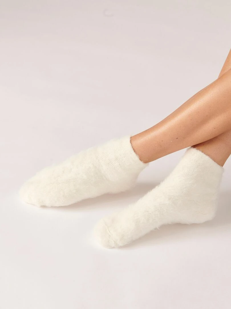 Mi chaussettes de lit réversibles Thermolactyl. Damart Blanc
