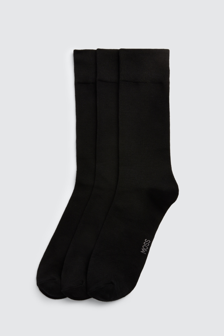 Black 3-Pack Bamboo Socks Buy Online at Moss