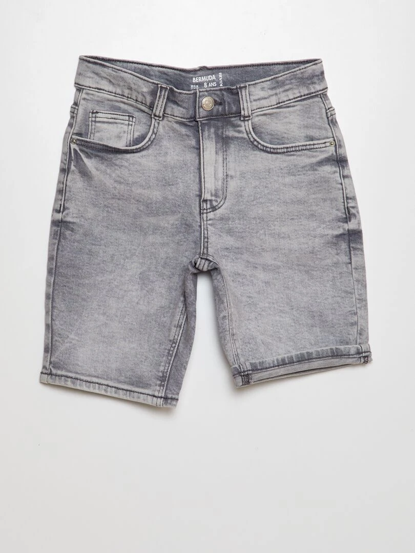 Bermuda en jean Gris