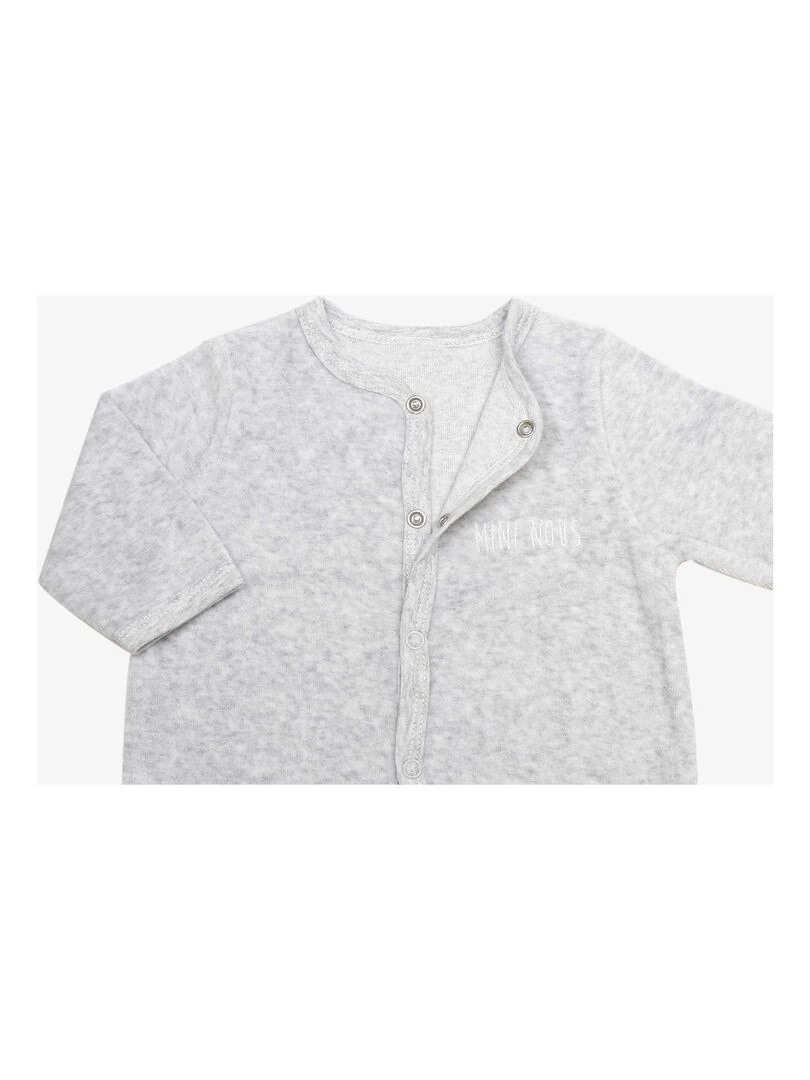 Pyjama bébé en velours gris   Gris