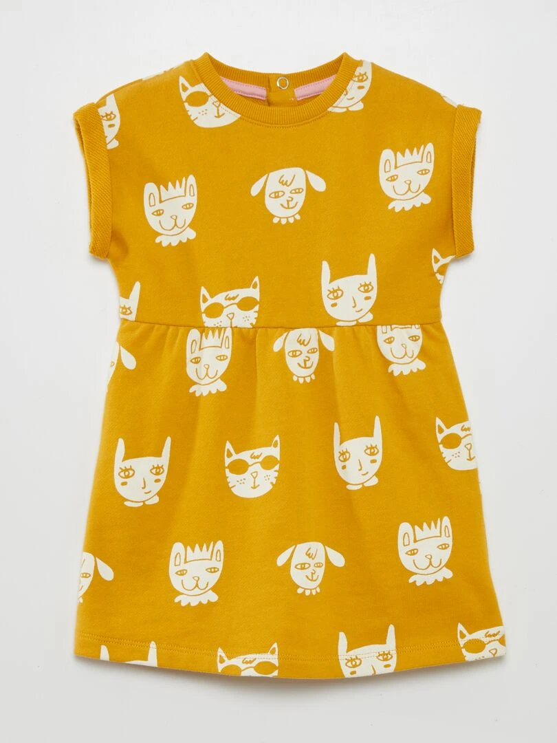 Robe en molleton X Little Bad Wolf   Jaune/blanc