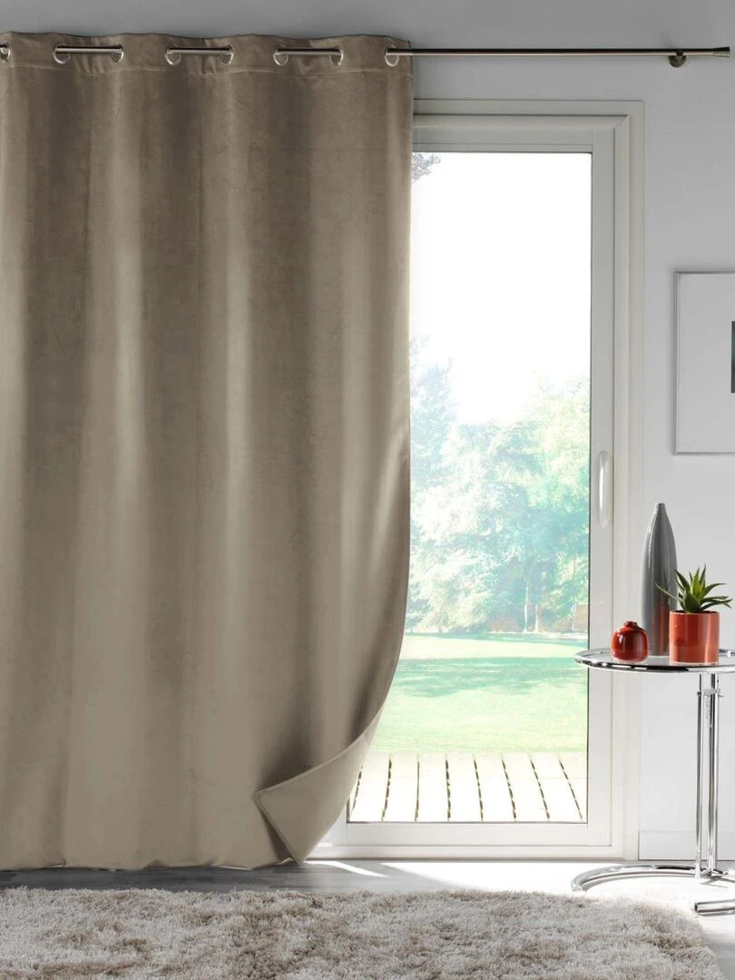Rideau en velours au style cossu Taupe