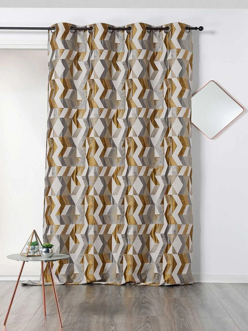 Rideau Zig Zag Coloré Jaune