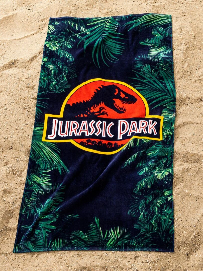 Drap de plage imprimé 100% coton JURASSIC WORLD LEGACY Vert foncé