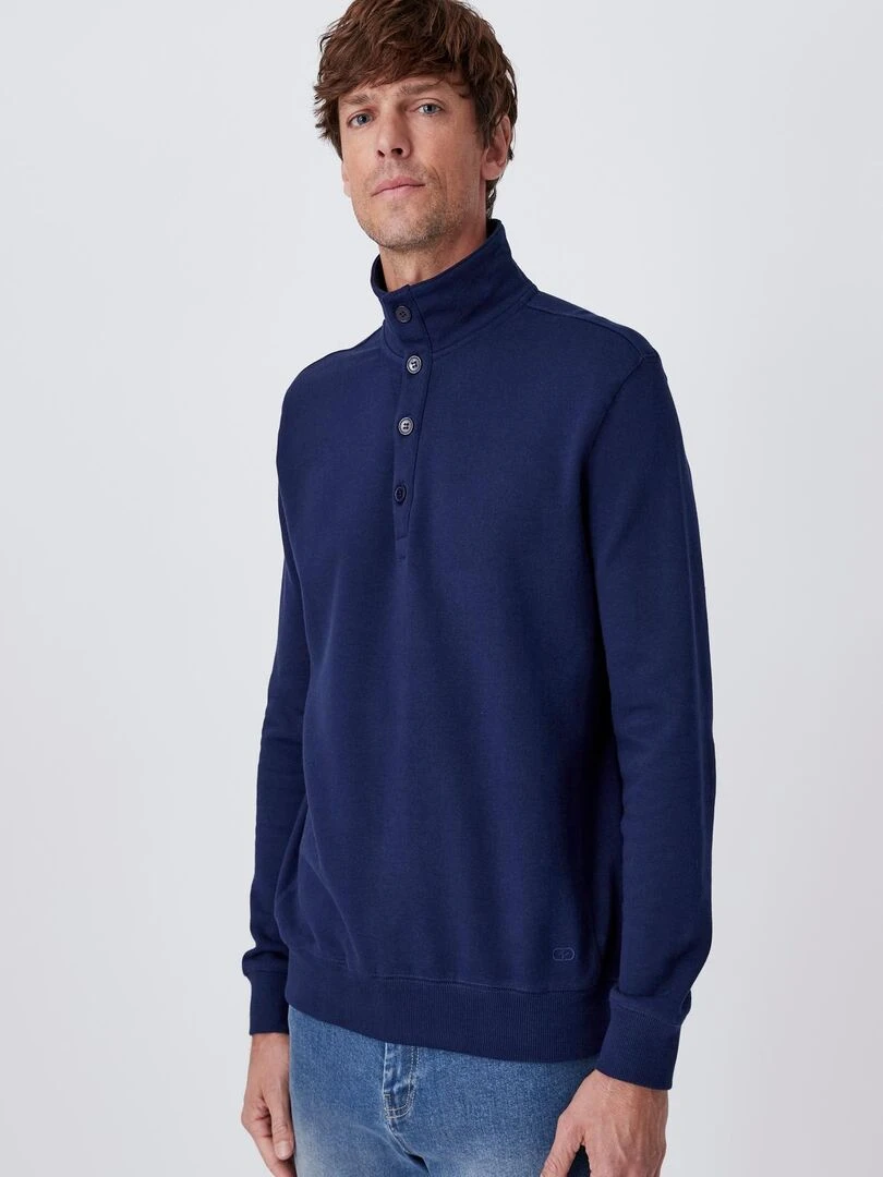 Sweat col montant molleton   Damart   Bleu
