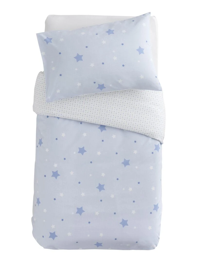 Parure imprimée LITTLE STARS Bleu ciel